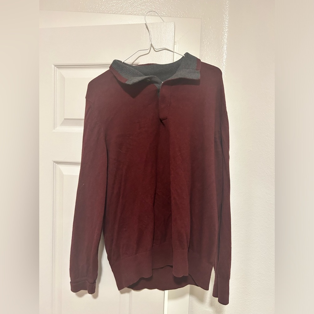 Gap Men’s Size Large Red Pullover Sweater Cotton/Cashmere